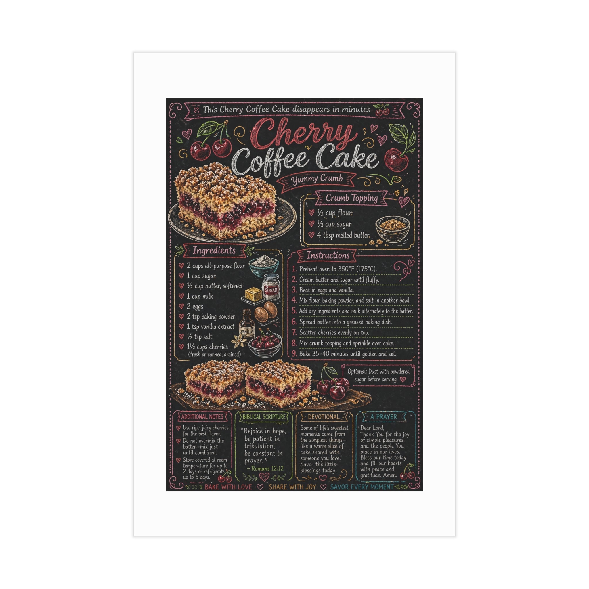 Cherry Coffee Cake Unframed Prints