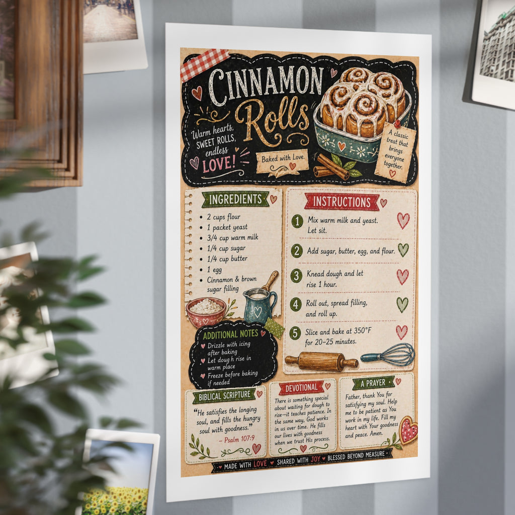 Cinnamon Rolls Recipe Print — Vintage Chalkboard Kitchen Art