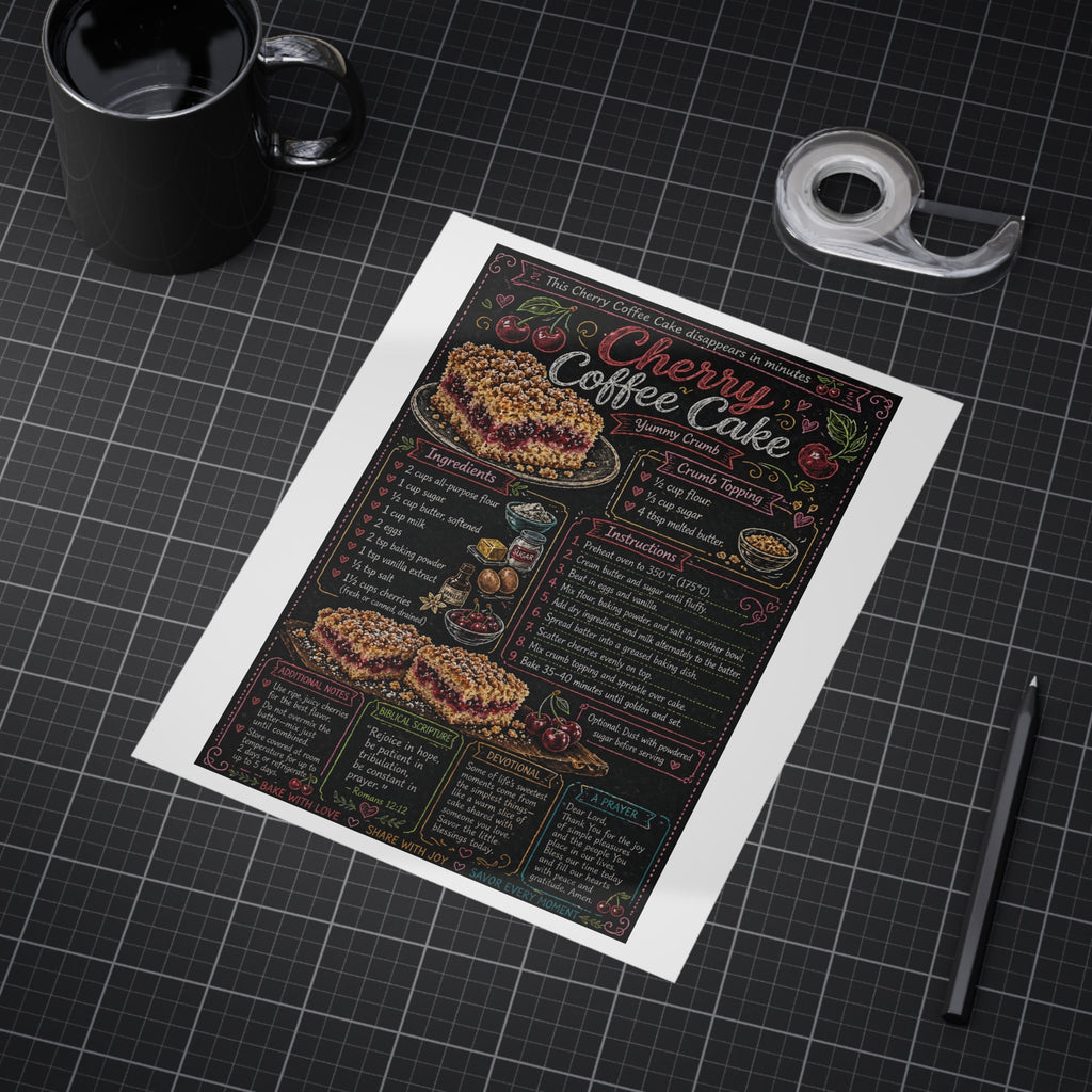 Cinnamon Rolls Recipe Print Unframed | Kitchen Baking Art, Chalkboard Style