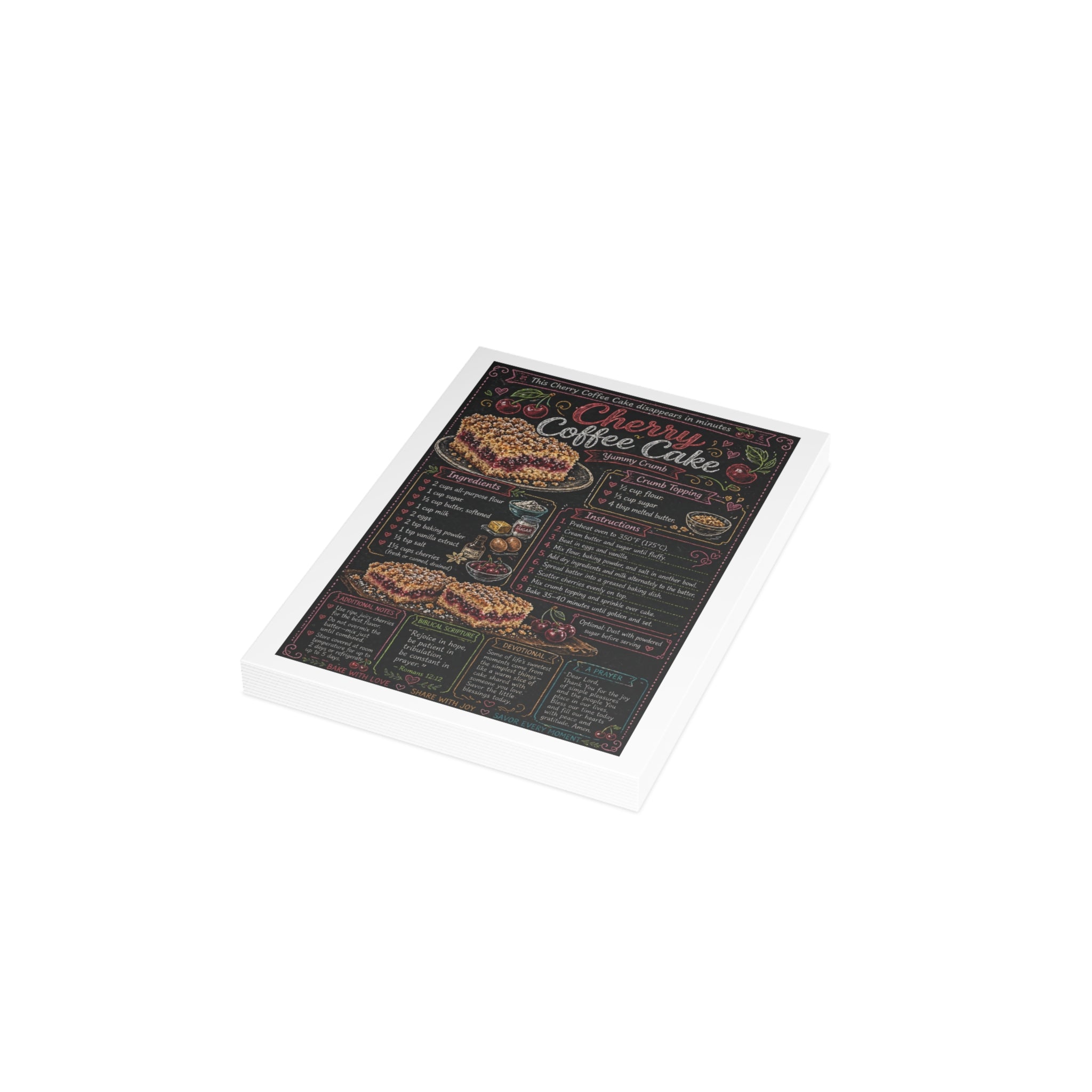 Cherry Coffee Birthday Cake Postcard Bundles (envelopes included)