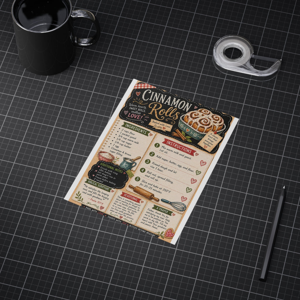 Cinnamon Rolls Recipe Print — Vintage Chalkboard Kitchen Art