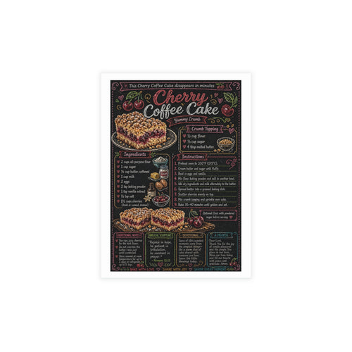Cherry Coffee Birthday Cake Postcard Bundles (envelopes included)