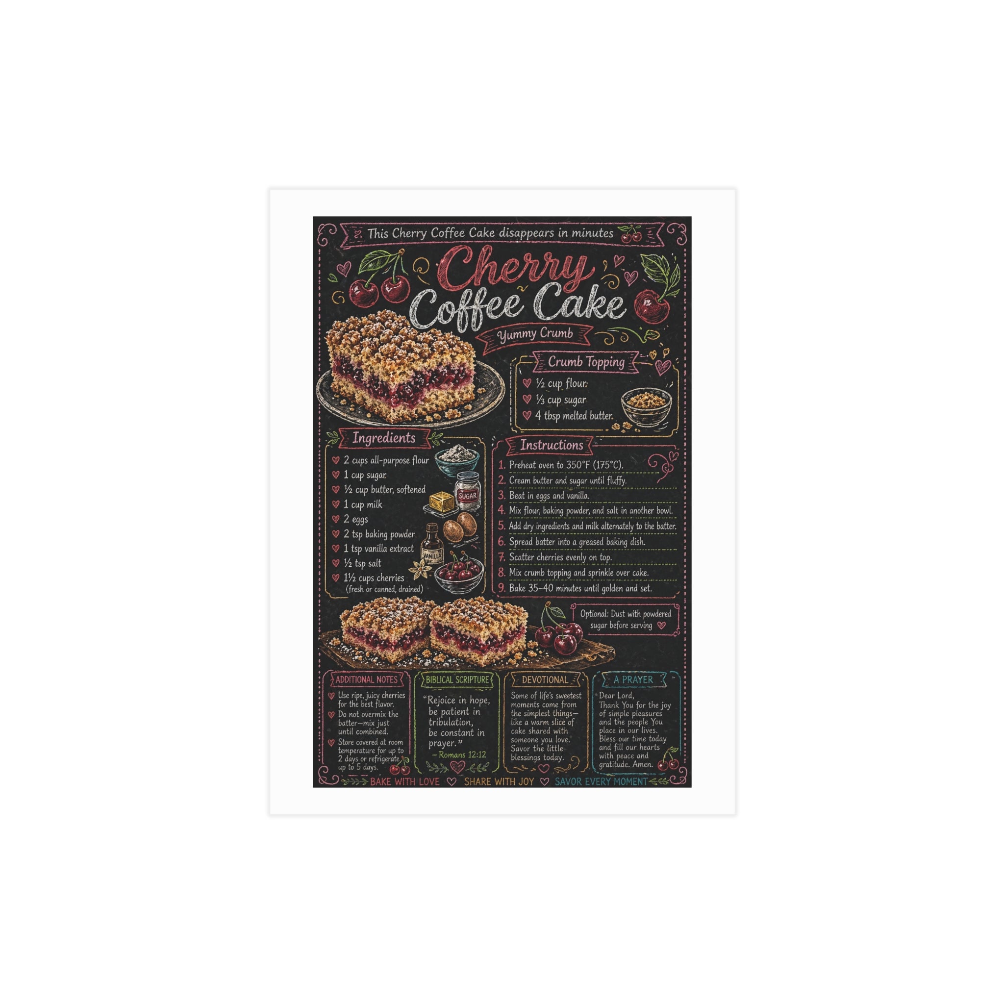 Cherry Coffee Cake Unframed Prints