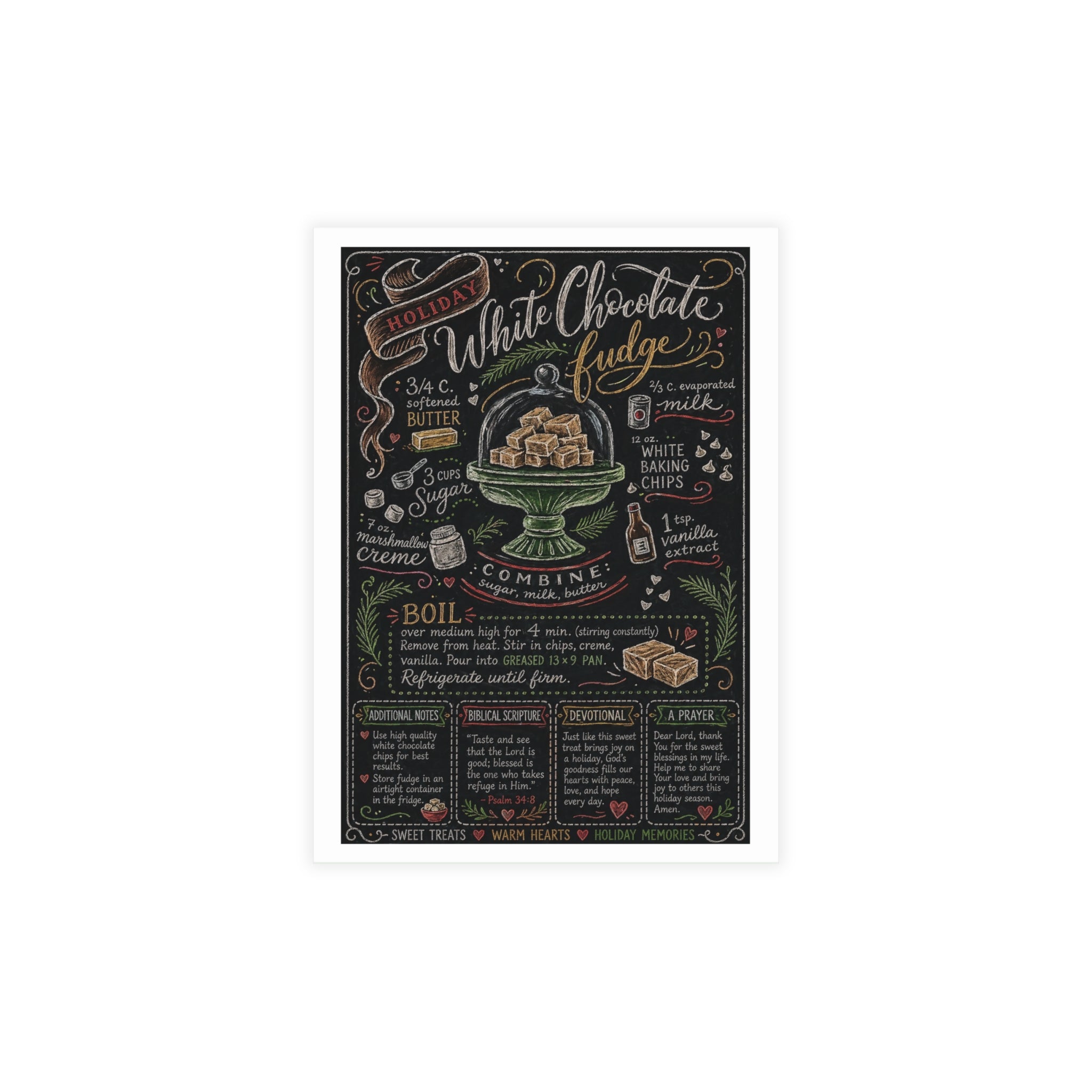 White Chocolate Fudge Holiday Postcard Bundles (envelopes included)