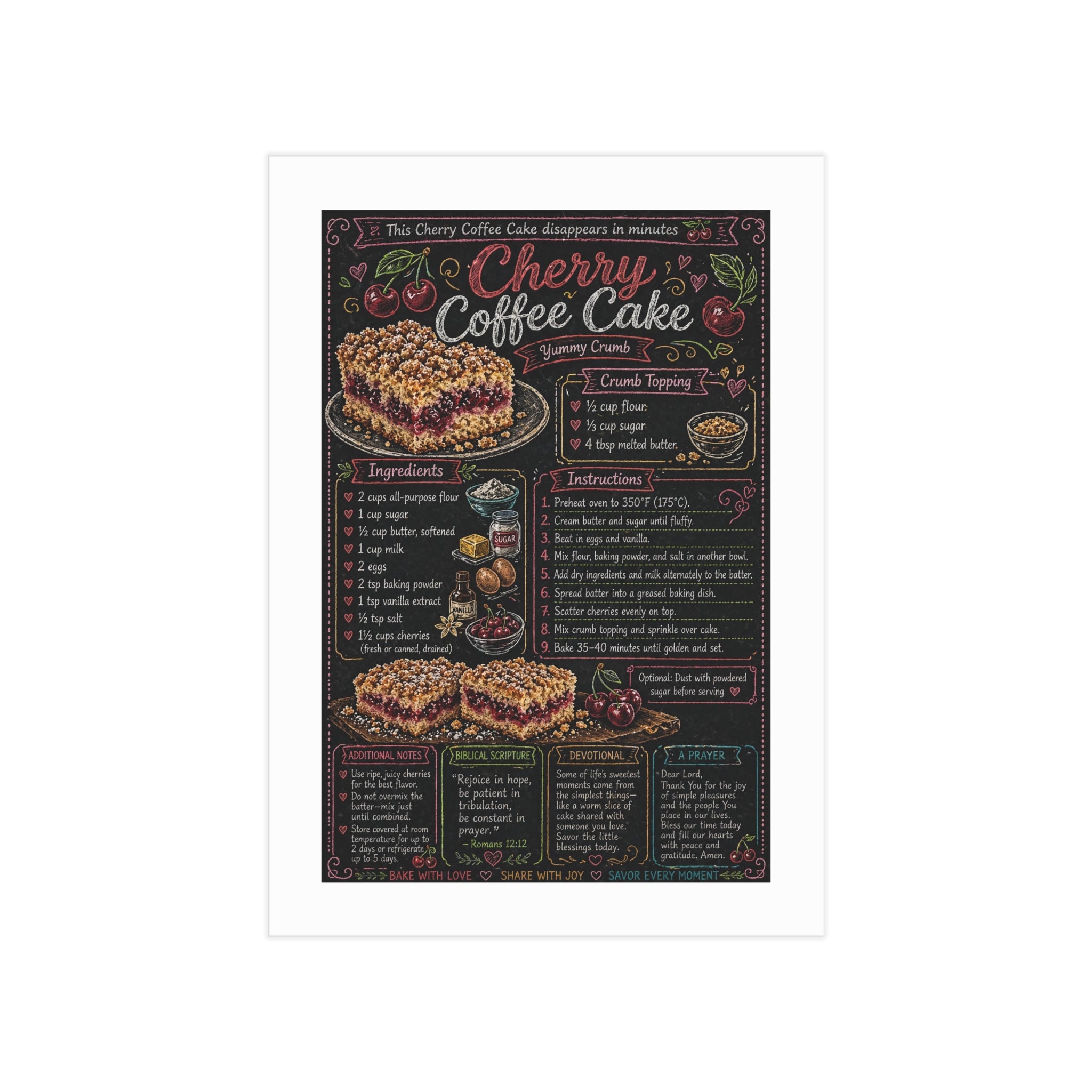 Cherry Coffee Cake Unframed Prints