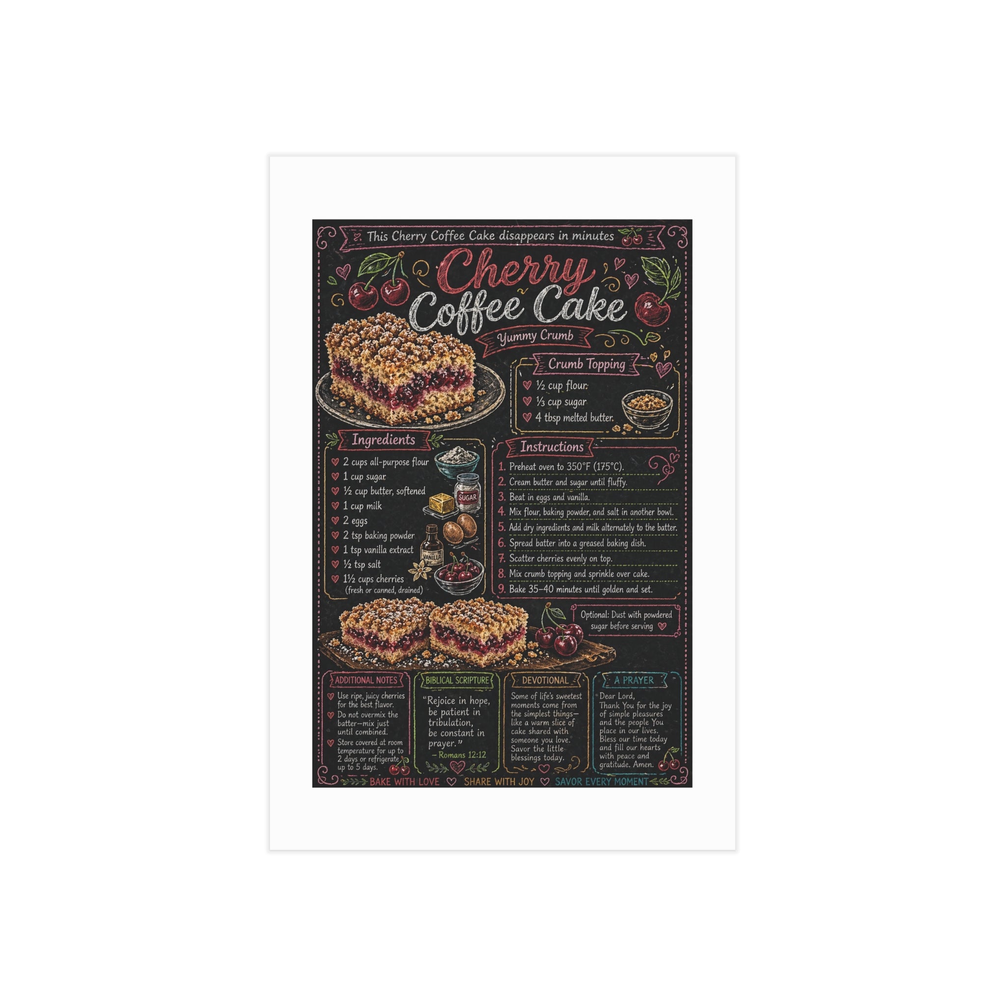 Cherry Coffee Cake Unframed Prints