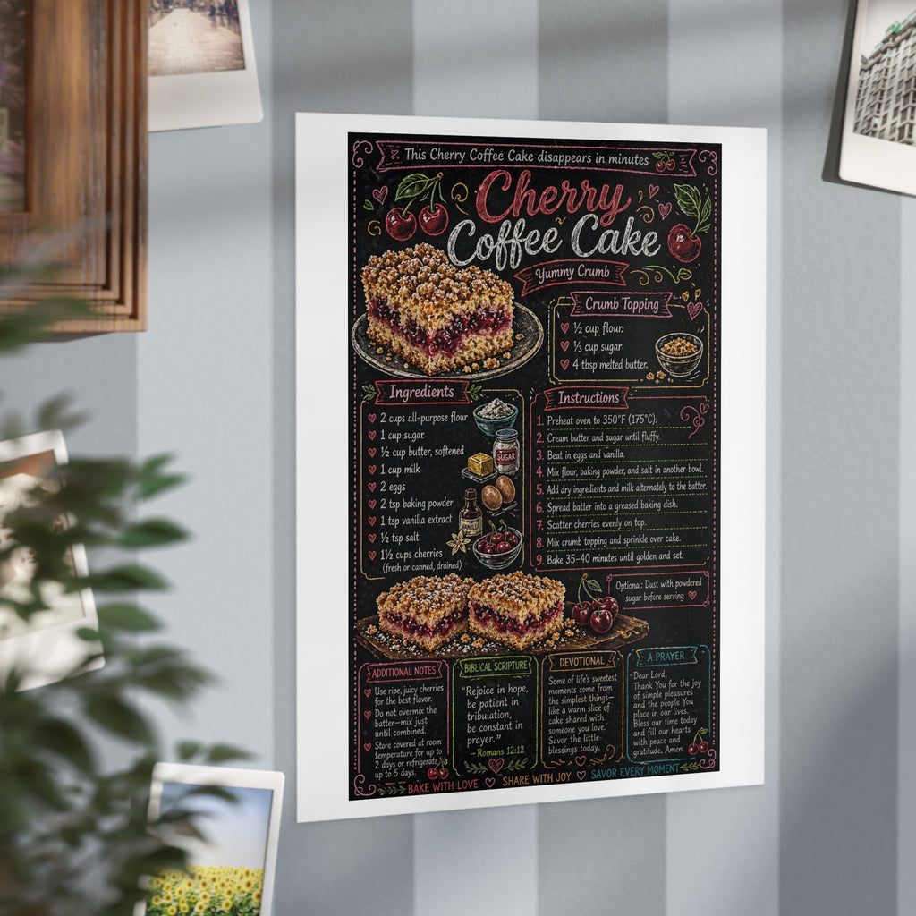 Cinnamon Rolls Recipe Print Unframed | Kitchen Baking Art, Chalkboard Style