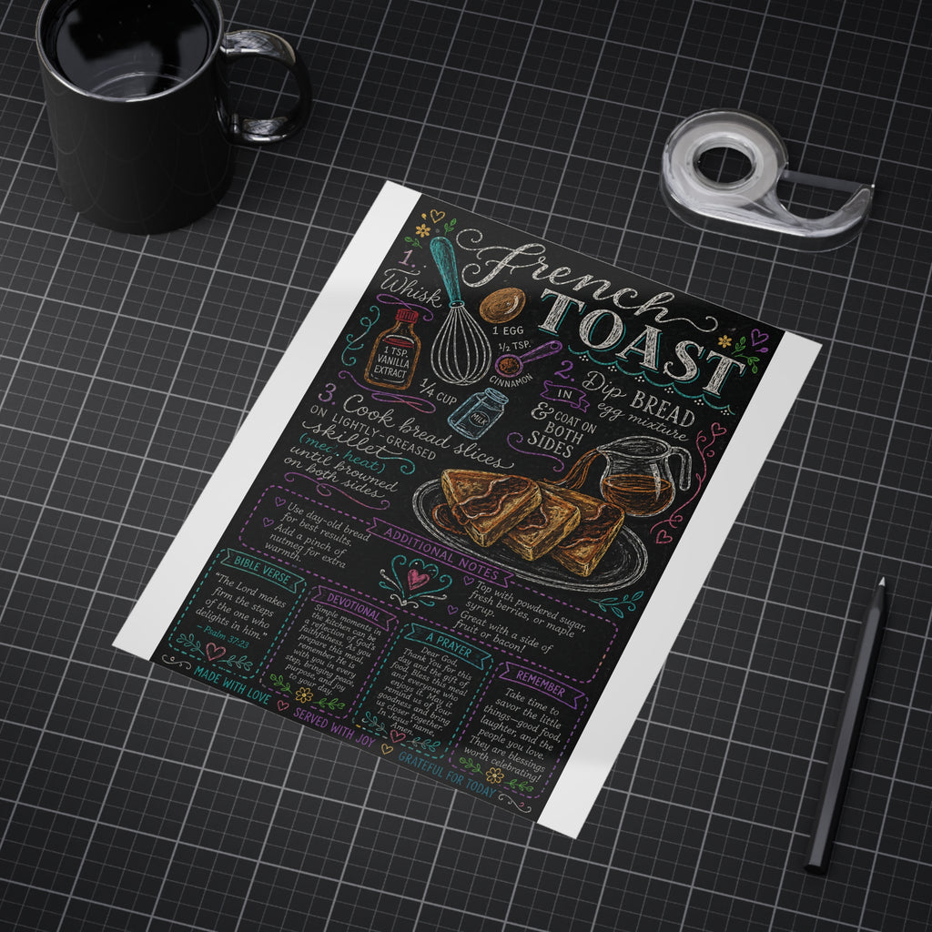 French Toast Recipe Print — Chalkboard Kitchen Art Unframed