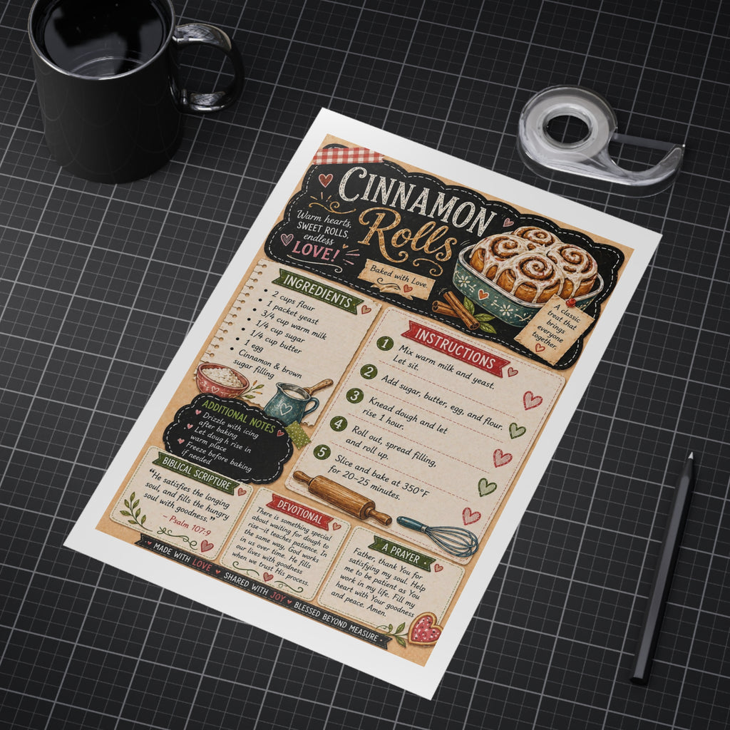Cinnamon Rolls Recipe Print — Vintage Chalkboard Kitchen Art