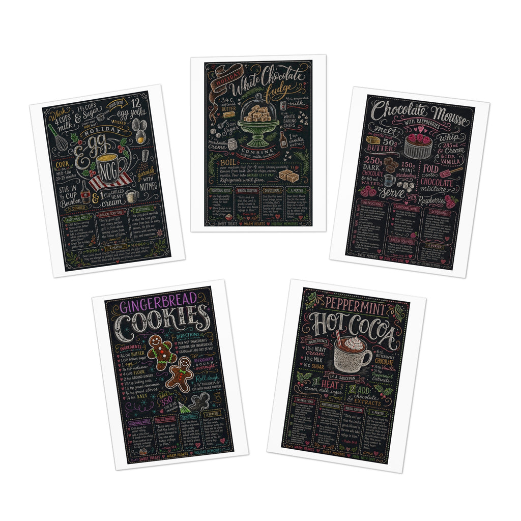 Holiday Baking Recipe Chalkboard Greeting Cards