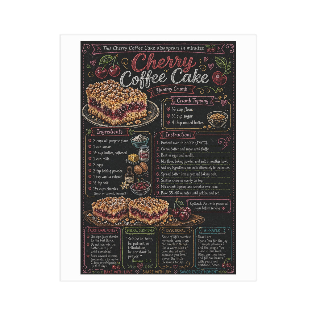 Cinnamon Rolls Recipe Print Unframed | Kitchen Baking Art, Chalkboard Style
