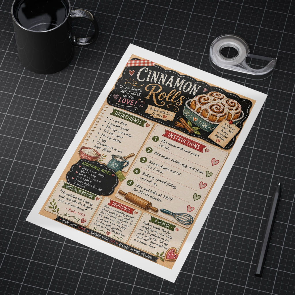 Cinnamon Rolls Recipe Print — Vintage Chalkboard Kitchen Art