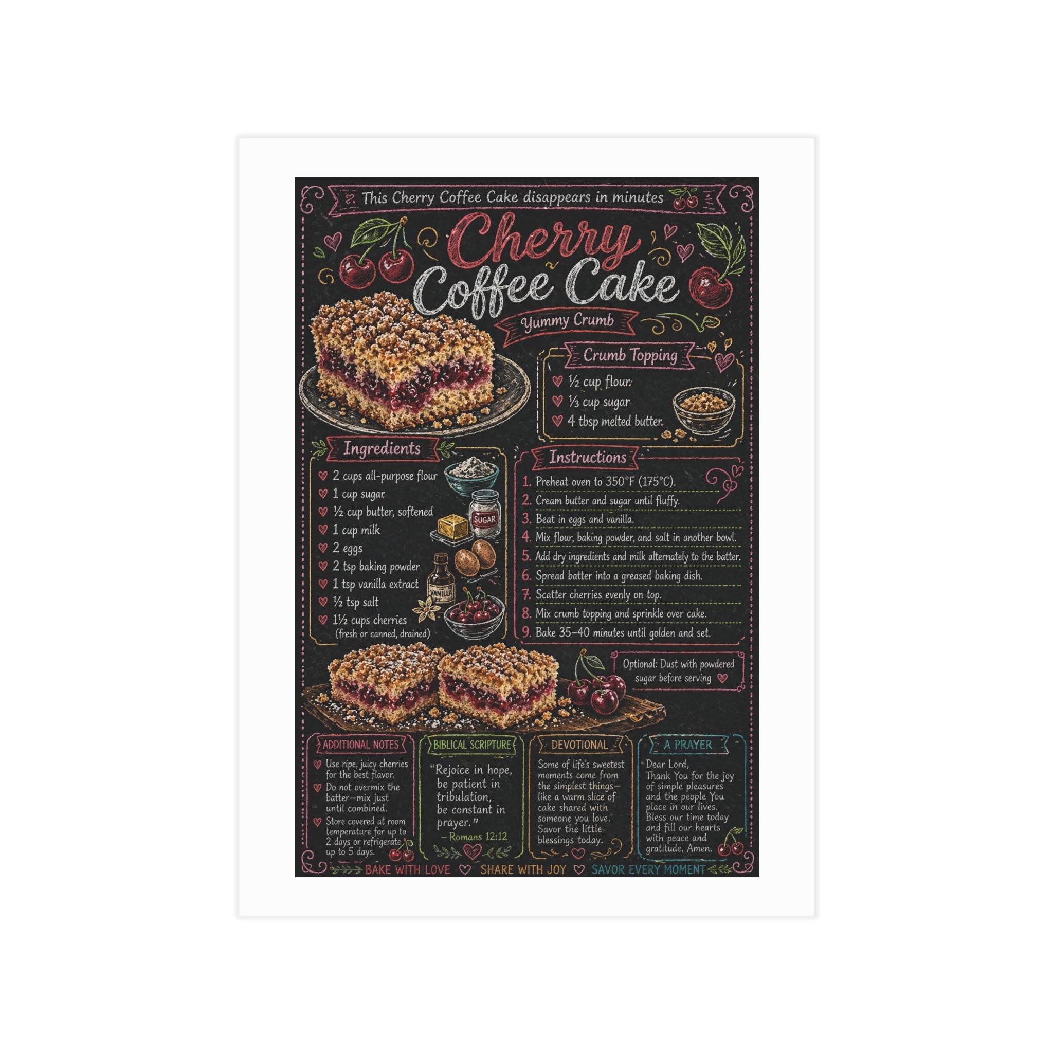 Cherry Coffee Cake Unframed Prints