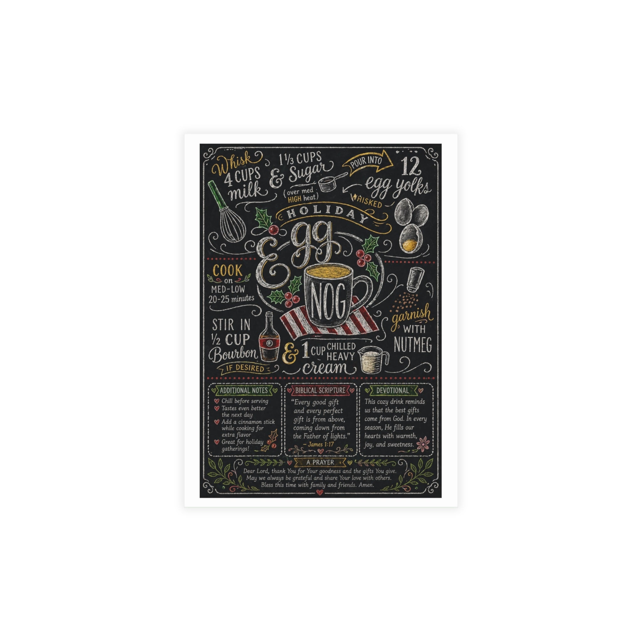 Eggnog Holiday Postcard Bundles (envelopes included)