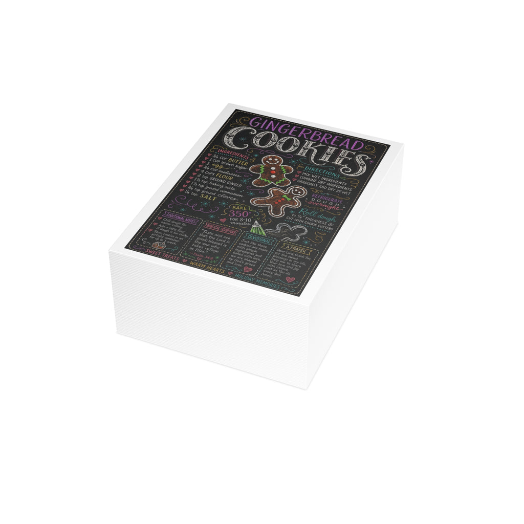 Gingerbread Cookie Recipe Holiday Postcard Bundles (envelopes included)