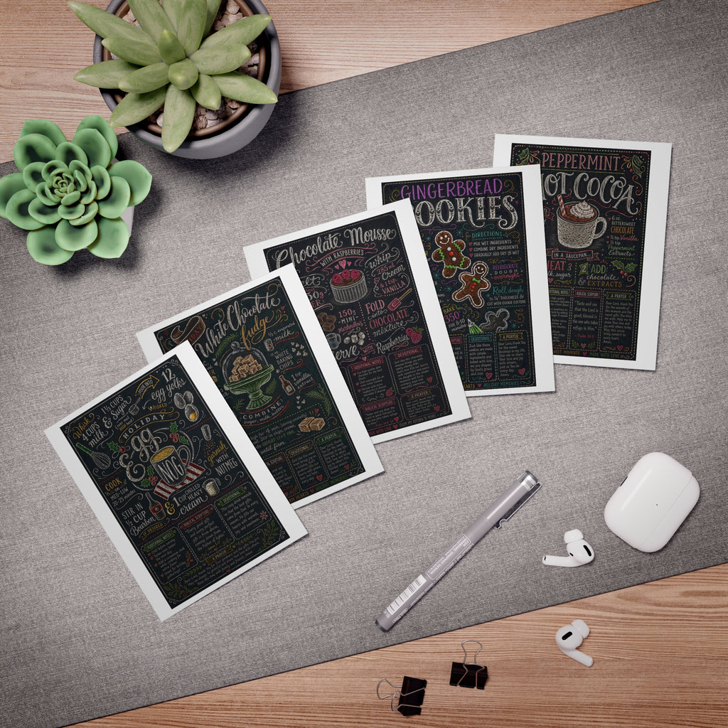 Holiday Baking Recipe Chalkboard Greeting Cards