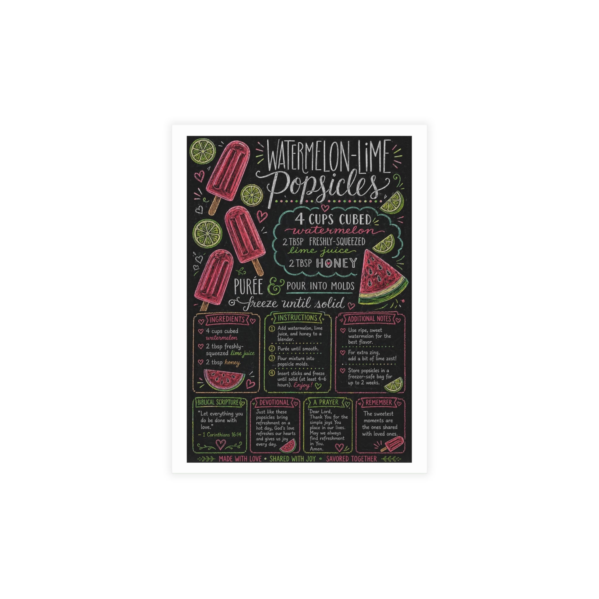 Summer Popsicle Postcard Bundles (envelopes included)