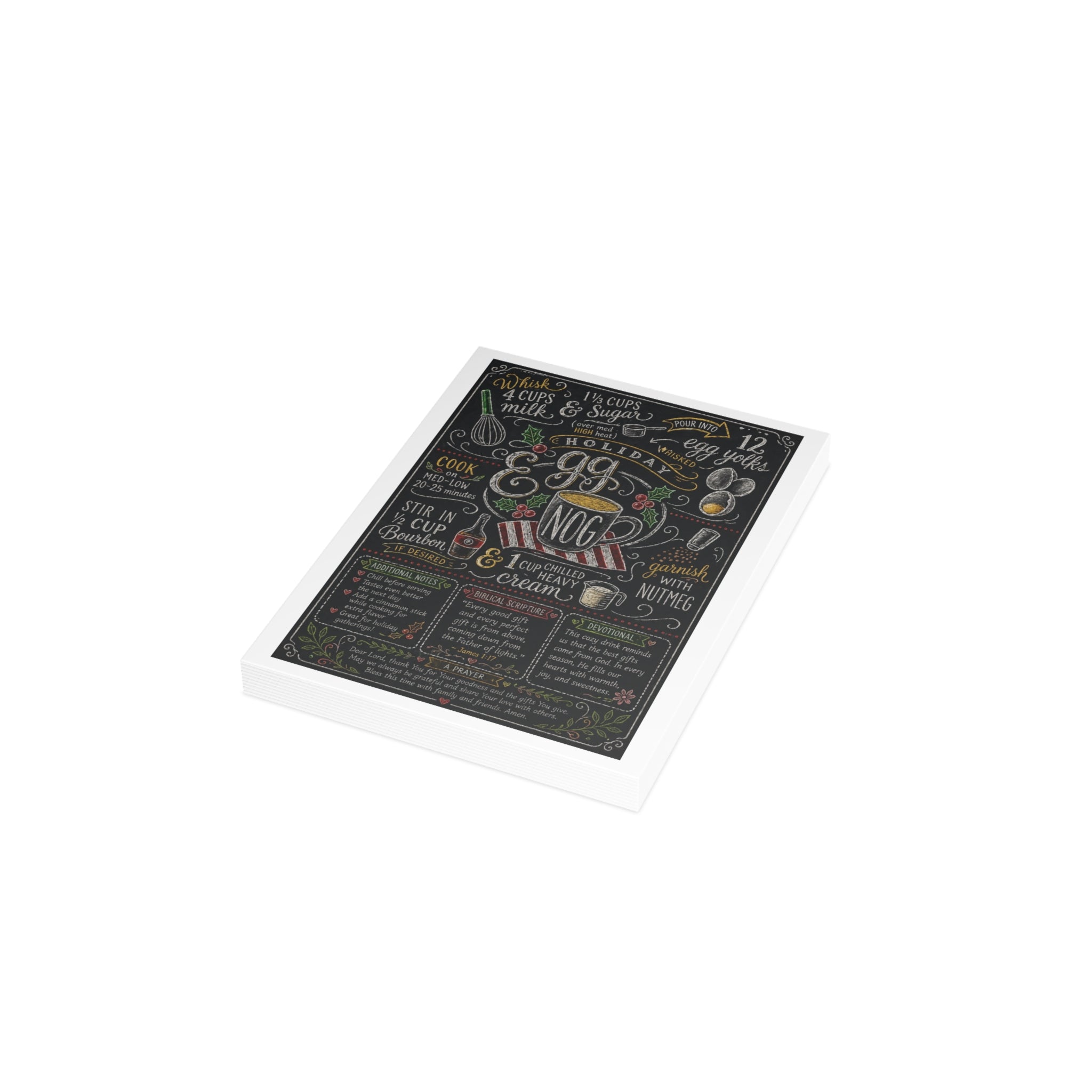 Eggnog Holiday Postcard Bundles (envelopes included)