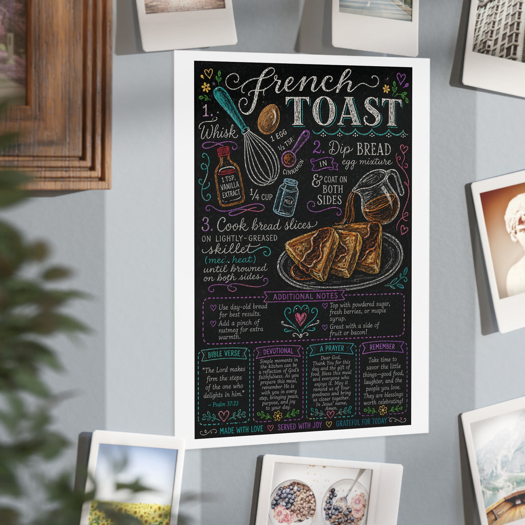 French Toast Recipe Print — Chalkboard Kitchen Art Unframed